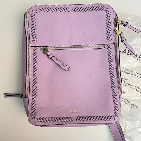 Calpak Lavendar Backpack Kaya 15 inch Laptop Backpack in Lavender | CALPAK main image 4